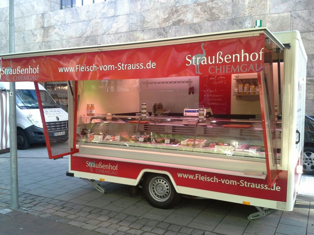 Verkaufswagen Straußenfleisch kaufen: Straußenhof Chiemgau on TourChiemgau: Fleisch vom Strauß