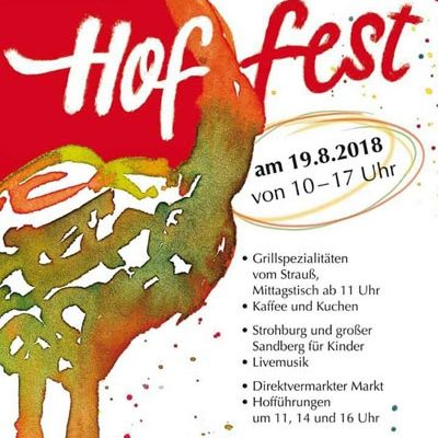 Wir feiern Hoffest. Feiern Sie mit uns am 19. August ab 10 Uhr